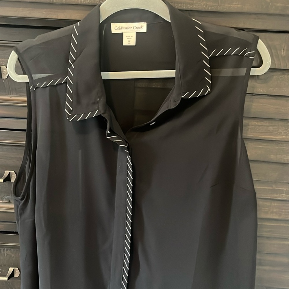 Lightweight button front sleeveless top Coldwater Creek